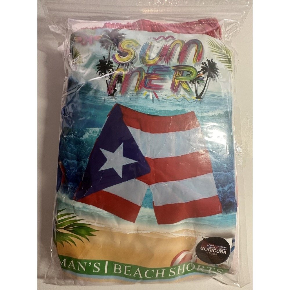Puerto Rico Flag Swimming Shorts Mens Beach Trunks Multicolor One Size Fits All